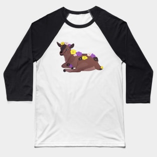 Nonbinary Pride Baby Goat Kid Baseball T-Shirt